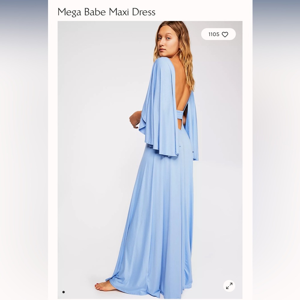 Free People Mega Babe blue cape dress